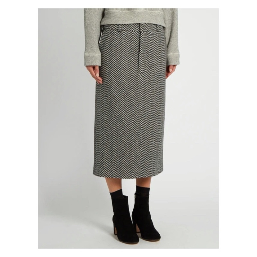 Raey Herringbone wool pencil skirt
